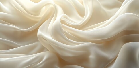 Obraz premium Soft white fabric with elegant folds and waves.