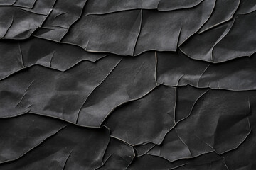 Obraz premium Close-up of cracked and peeling black paint or surface texture with irregular patterns and multiple layers.