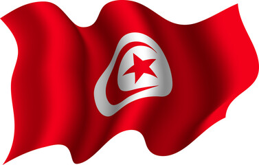 Tunisia Realistic 3D Waving Flag