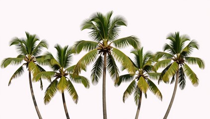 Isolated coconut palms on a white background