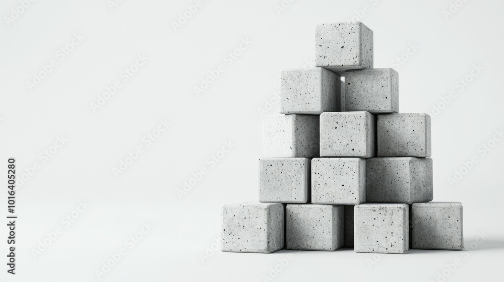Aufkleber pile of concrete blocks with room for text in the background