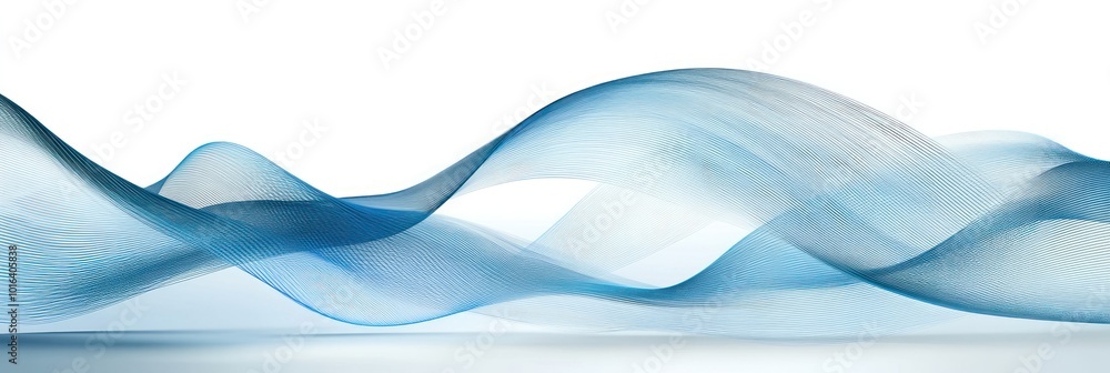 Poster abstract blue waves creating a fluid, dynamic visual effect.