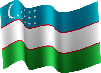 Uzbekistan Realistic 3D Waving Flag