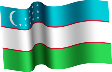 Uzbekistan Realistic 3D Waving Flag