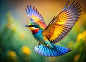 Fototapeta premium An elegant depiction of a bird soaring through the sky, reflecting the beauty and grace of flight, epitomizing freedom and the essence of wildlife.