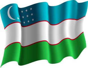 Fototapeta premium Uzbekistan Realistic 3D Waving Flag
