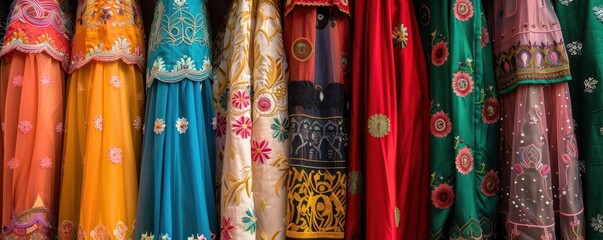 Traditional clothing styles from various ethnicities around the world, colorful and diverse, Urban, Bright hues, Photograph, Cultural fashion