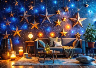 A striking cosmic-themed abstract design that bursts with color and creativity. Perfect for contemporary decor, this artwork adds inspiration and vibrancy to any space.