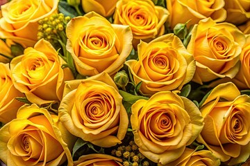 A stunning bouquet of bright yellow roses, perfect for weddings and celebrations, elevating floral decor with joy and warmth, creating unforgettable moments for every occasion.