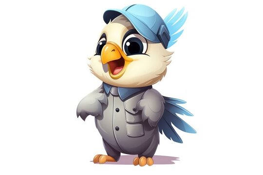 recommend clip art: Cockatiel character teacher uniform cartoon animal cute.