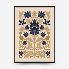 Abstract folk nordic art posters template. Modern trendy minimal style. Hand drawn design for wallpaper, wall decor, print, postcard, cover, template, banner.