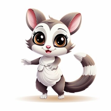 recommend clip art: Sugar glider character ballet dance animal cartoon mammal.