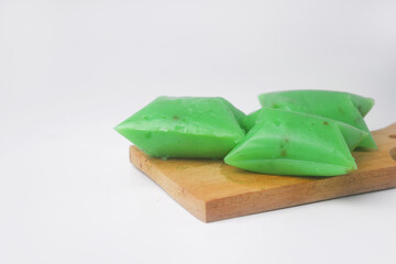 Closeup photo of a chewy and sweet market snack often called Kue Jentik Manis