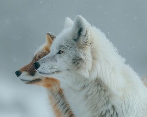 Obraz premium Winter wildlife adapting to the colder climate polar bears, foxes, natural and resilient, Nature, Cool tones, Photograph, Winter animals