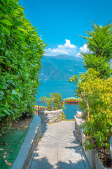 Varenna, village touristique avec des maisons colorées du lac de Côme, Italie.