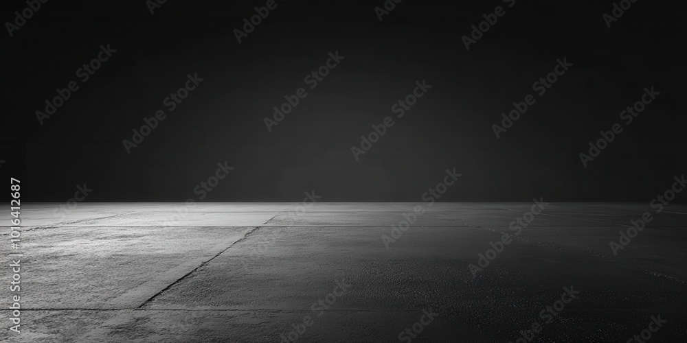 Poster dark empty concrete floor in chaotic setting