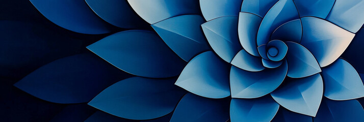 Fototapeta premium Abstract blue flower with textured petals.