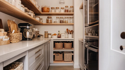 chic kitchen pantry organization and Storage, cozy