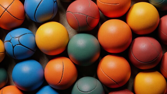 Vibrant design showcasing diverse textures from multiple sporting balls