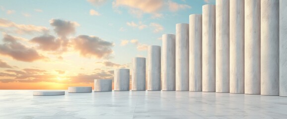 Obraz premium Rising Success A Visual Journey Through Growth and Achievement in a Dreamlike Landscape