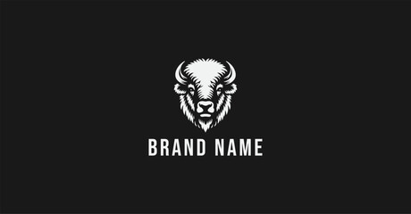 Simple bison head silhouette logo