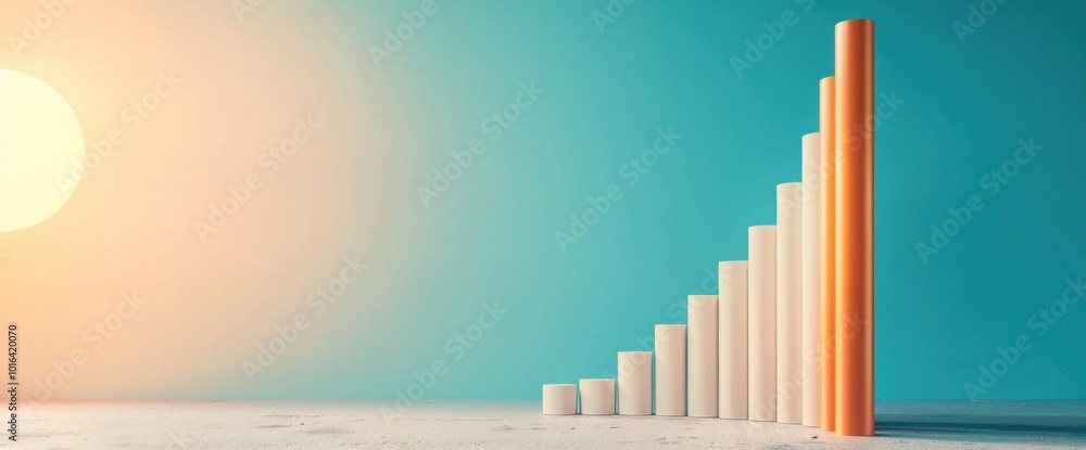 Poster visualizing growth a creative representation of increasing business metrics