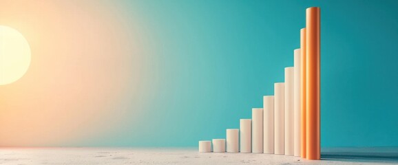 Obraz premium Visualizing Growth A Creative Representation of Increasing Business Metrics