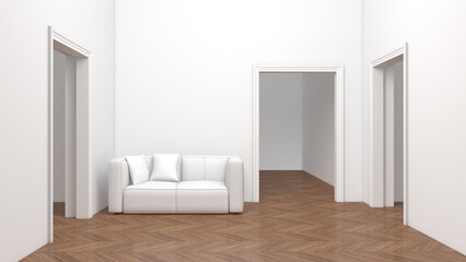 Room interior with Wall Background. 3D rendering ,3D illustration	