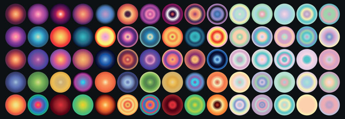 Colorful radial gradients set