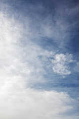 A beautiful blue sky filled with fluffy white clouds