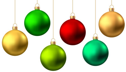 Realistic   Christmas  balls  isolated on white background.