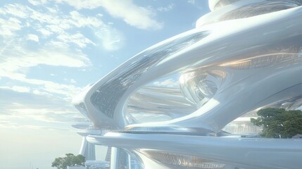 Obraz premium Futuristic Urban Observation Deck with Advanced Technology Offering Breathtaking City Views - Photorealistic Concept Art