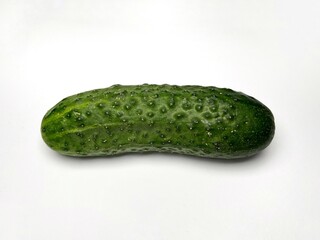 Fresh short cucumber isolated on white background