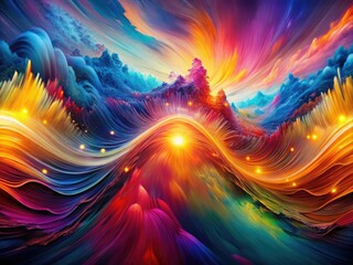 Vibrant Abstract Music Waves with Dynamic Colors Representing the Essence of Rhythm and Melody