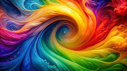 Vibrant Abstract Rainbow Painting with Colorful Swirls and Textures for Creative Inspiration and Decor