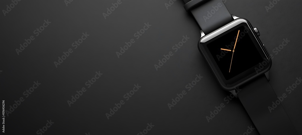 Poster a smartwatch displayed in a clean, modern layout with ample space for text next to it
