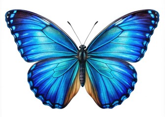 Fototapeta premium Vibrant Blue Clipart Butterfly Design Perfect for Nature, Art, and Decorative Use in Various Projects