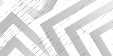 Fototapeta premium Abstract grey white Geometric design background.background, pattern, abstract, vector, business, texture, design, technology, banner, paper, illustration, light, space, concept, wall, white, interior 