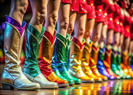 Vibrant drill team boot clipart perfect for cheerleading and dance team designs, enhancing promotional materials with energetic visuals and dynamic style. Ideal for all occasions.