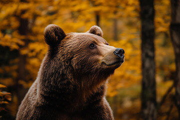 Obraz premium An animal in an autumn forest created with generative AI technology