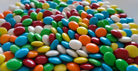 close up shot of colorful chocolate candies 