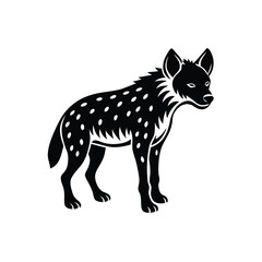 Hyena black and white silhouette or outline 