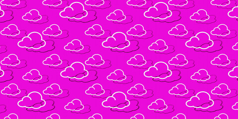 Pattern with clouds. 3d render.
