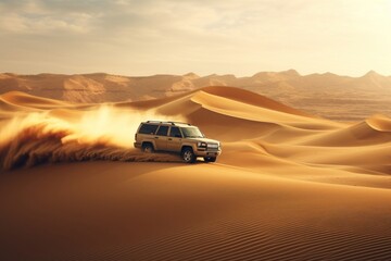 Obraz premium Vehicle outdoors desert nature.