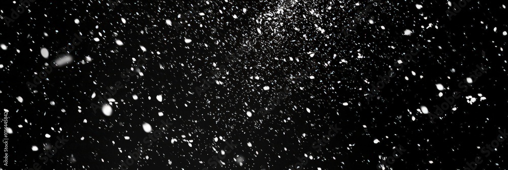 Poster snow falling on a dark background creating chaotic scene