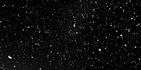 Fototapeta premium Snow Falling on a Dark Background in Chaotic Motion