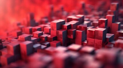 Obraz premium Abstract Red Cubes