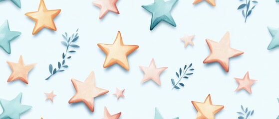 Enchanting scene of a starry night sky with glittering stars crescent moon and a mysterious icy celestial landscape in a tranquil winter atmosphere 