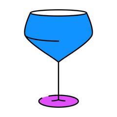 alcohol wine glass line icon vector. alcohol wine glass sign. isolated symbol illustration