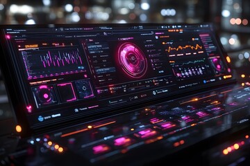 Fototapeta premium Futuristic Dashboard With Real-time Data Analytics